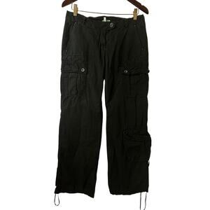 Sm Y2K VTG Hysteria Black Cargo Pants 100% Cotton Italy Made Goth Grunge Punk